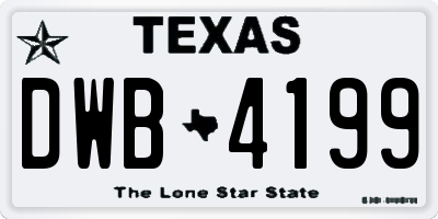 TX license plate DWB4199