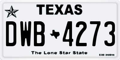 TX license plate DWB4273