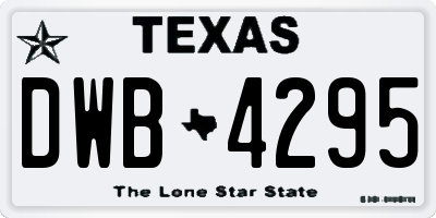 TX license plate DWB4295