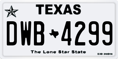 TX license plate DWB4299