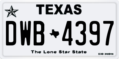 TX license plate DWB4397