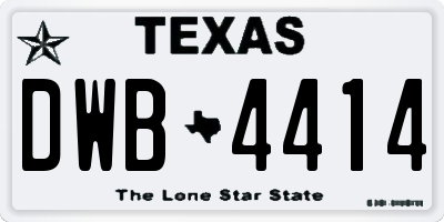 TX license plate DWB4414