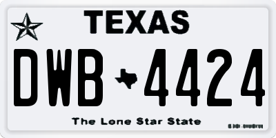 TX license plate DWB4424