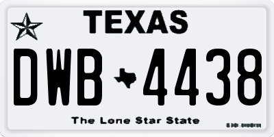 TX license plate DWB4438