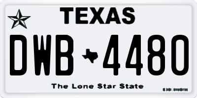 TX license plate DWB4480