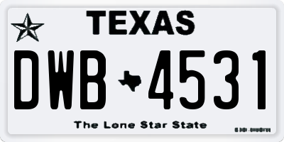 TX license plate DWB4531
