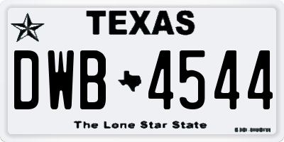 TX license plate DWB4544