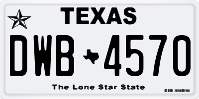 TX license plate DWB4570