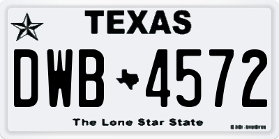 TX license plate DWB4572