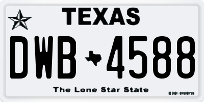 TX license plate DWB4588