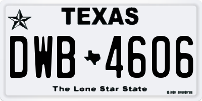 TX license plate DWB4606