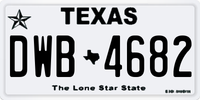 TX license plate DWB4682