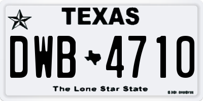 TX license plate DWB4710