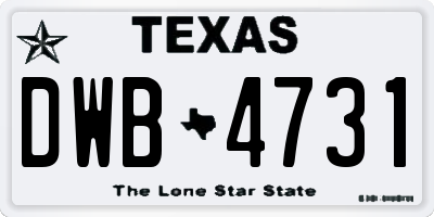 TX license plate DWB4731
