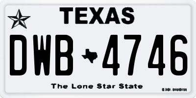 TX license plate DWB4746