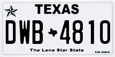 TX license plate DWB4810