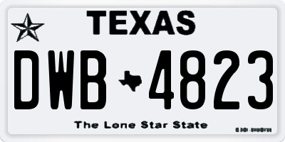 TX license plate DWB4823