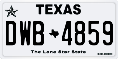 TX license plate DWB4859