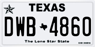TX license plate DWB4860