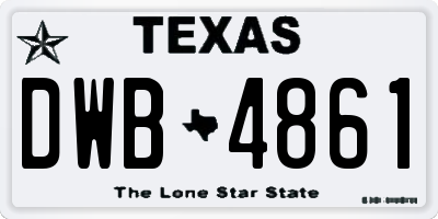TX license plate DWB4861