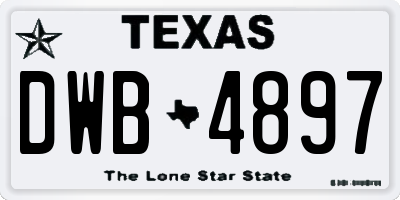 TX license plate DWB4897