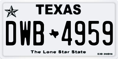 TX license plate DWB4959