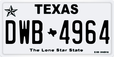 TX license plate DWB4964