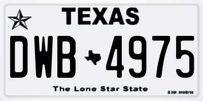 TX license plate DWB4975
