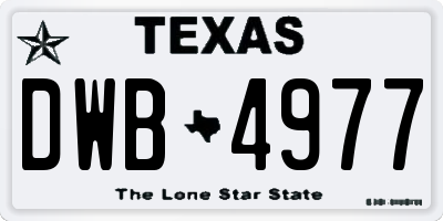 TX license plate DWB4977