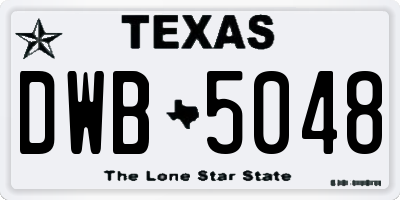 TX license plate DWB5048