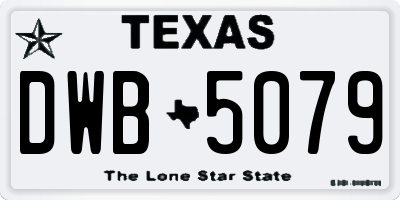 TX license plate DWB5079