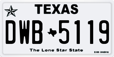 TX license plate DWB5119