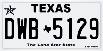 TX license plate DWB5129