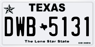 TX license plate DWB5131