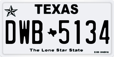 TX license plate DWB5134
