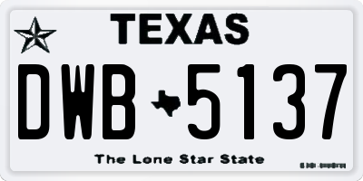 TX license plate DWB5137
