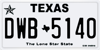 TX license plate DWB5140