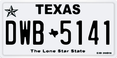 TX license plate DWB5141