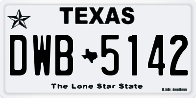 TX license plate DWB5142