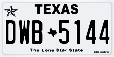 TX license plate DWB5144