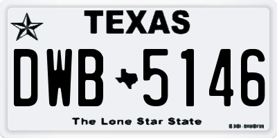 TX license plate DWB5146