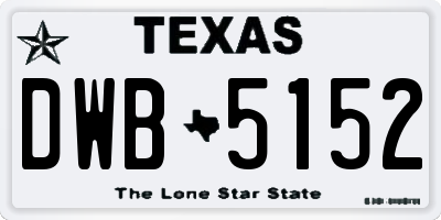 TX license plate DWB5152