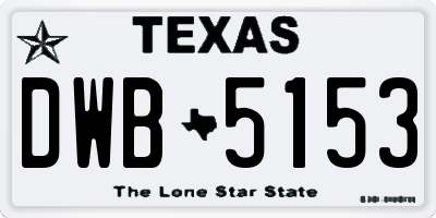 TX license plate DWB5153