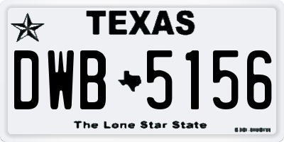 TX license plate DWB5156