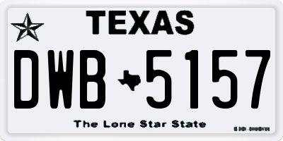 TX license plate DWB5157