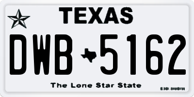 TX license plate DWB5162