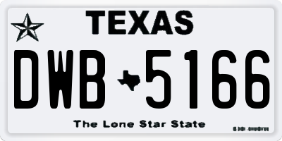 TX license plate DWB5166