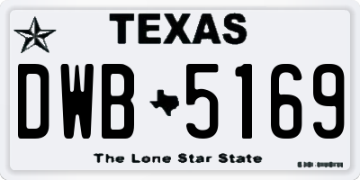 TX license plate DWB5169