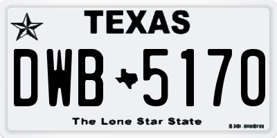TX license plate DWB5170