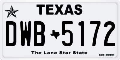 TX license plate DWB5172